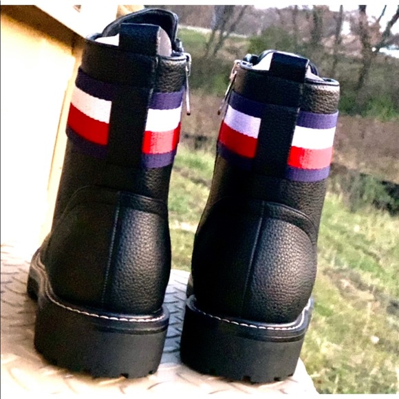 NWT Tommy Hilfiger Black Lavo 2 Moto Combat Boots - Picture 7 of 14